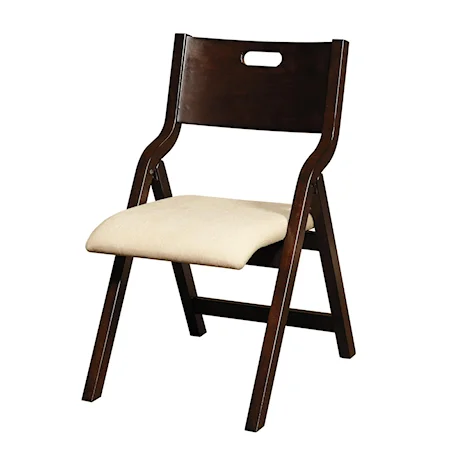 Wood Folding Chair w/ Upholstered Seat